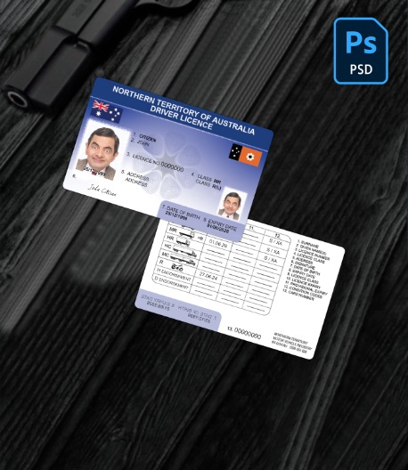 Australia Northern Territory driving license PSD